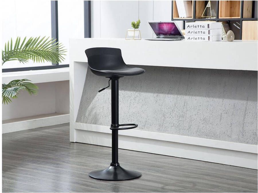 Vente-unique Set van 2 barkrukken ALBEDO Polypropyleen en Stof Tweekleurig Zwart en grijs L 40 cm x H 99 cm x D 41 cm