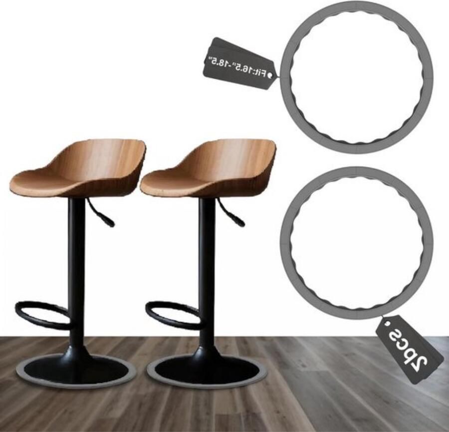 Set van 2 Barkrukken Antislip Siliconen Stoelpootbeschermer 2 stuks Geschikt voor stoelen