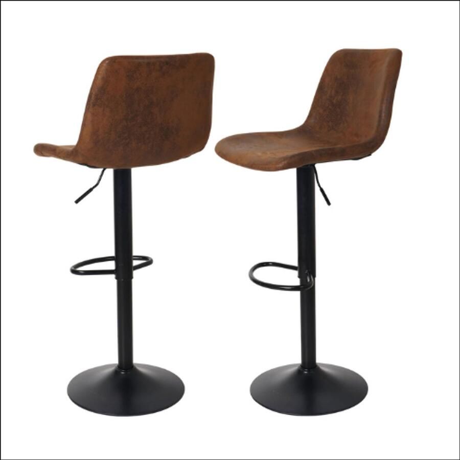 Set Van 2 Barkrukken Bar Kruk Draaibaar Hoge Stoelen Met Rug Verstelbare Hoogte Keukenstoelen Barstoelen Moderne Pub Keuken Chocolate