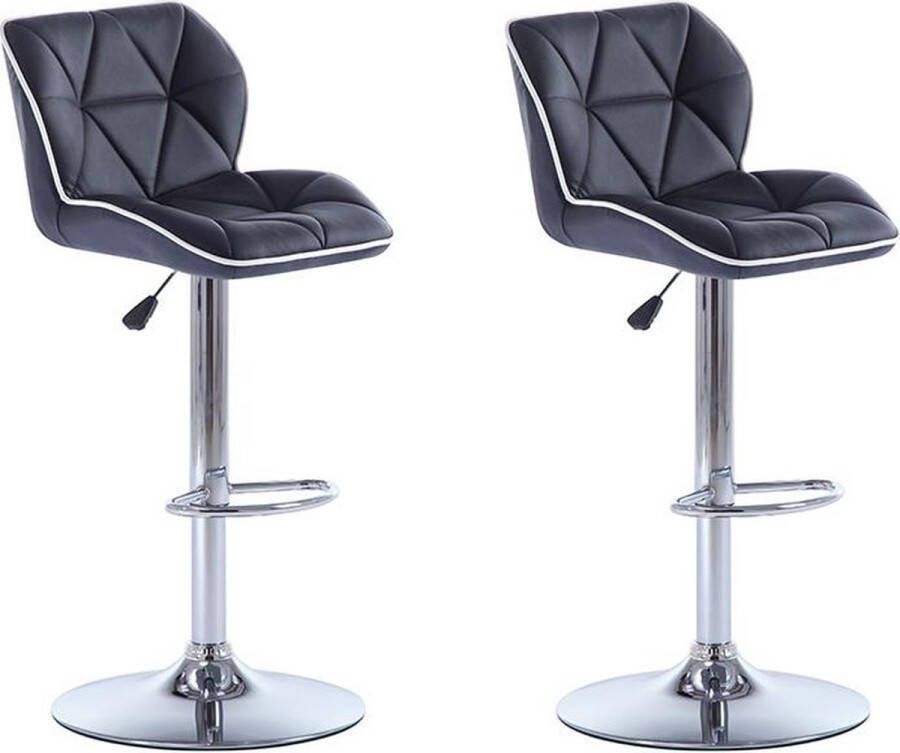 Vente-unique Set van 2 barkrukken CALVIN Kunstleer In hoogte verstelbaar Zwart L 45 cm x H 109 cm x D 51 cm - Foto 2