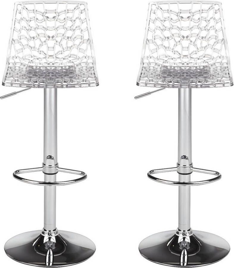Vente-unique Set van 2 barkrukken CLARK Polycarbonaat Kristal L 45 cm x H 104 cm x D 45 cm