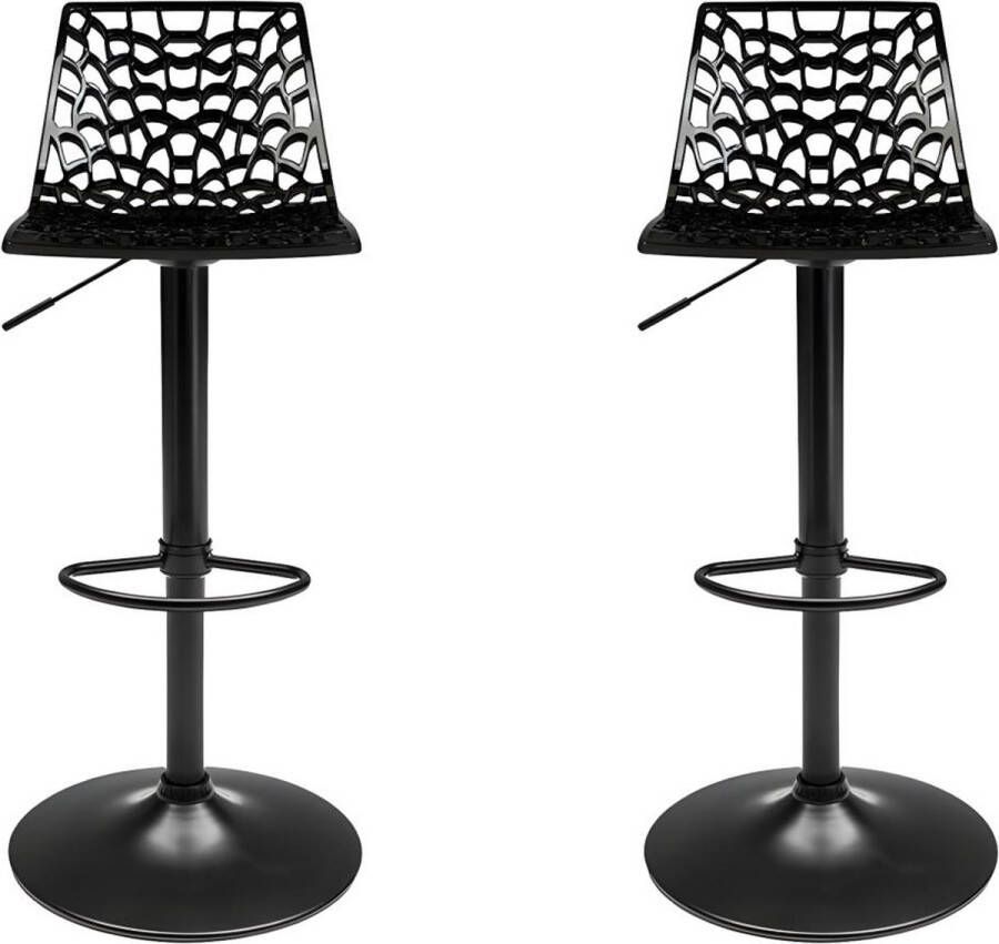 Vente-unique Set van 2 barkrukken CLARK Polypropyleen Zwart onderstel L 38.5 cm x H 104 cm x D 42 cm