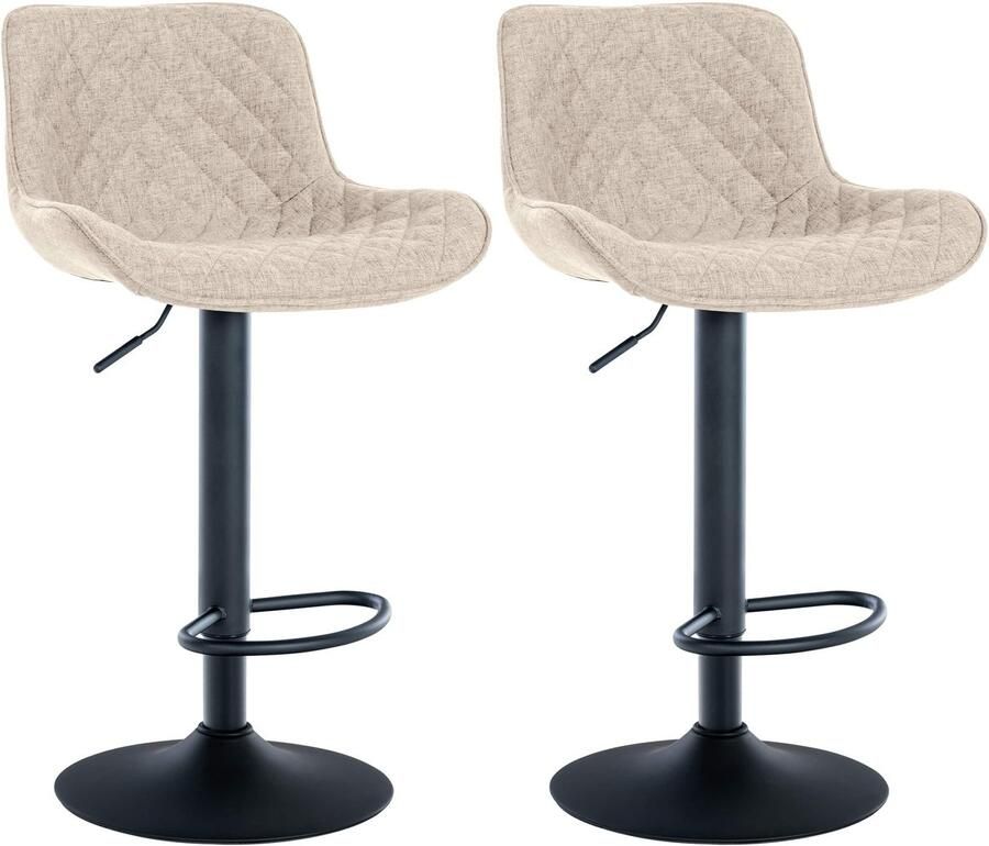 Set van 2 Barkrukken Hoge Krukken 360° Draai Optimaal Comfort & Elegantie