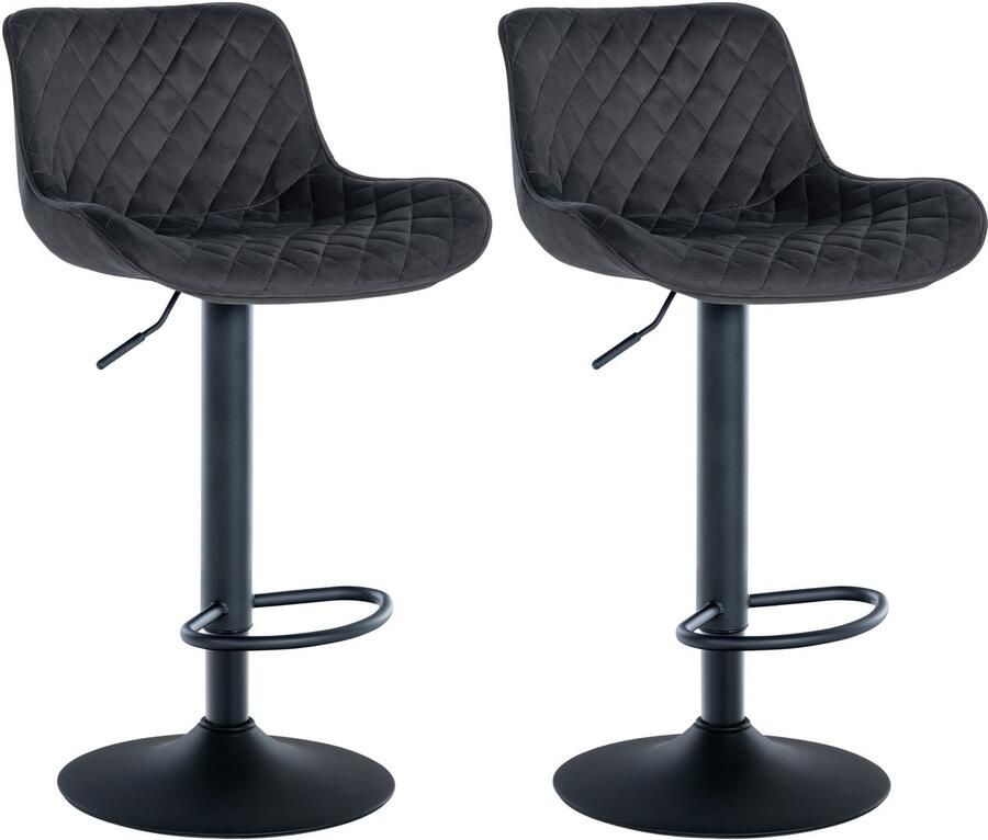 Set van 2 Barkrukken Hoge Krukken 360° Draai Optimaal Comfort & Elegantie
