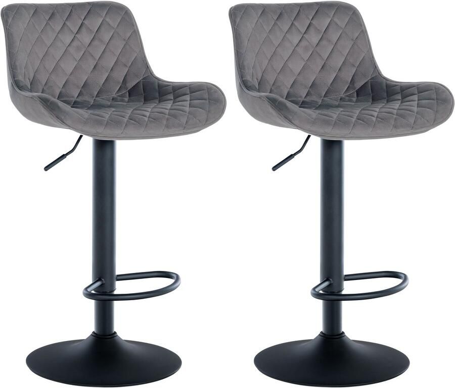 Set van 2 Barkrukken Hoge Krukken 360° Draai Optimaal Comfort & Elegantie