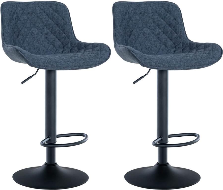 Set van 2 Barkrukken Hoge Krukken 360° Draai Optimaal Comfort & Elegantie