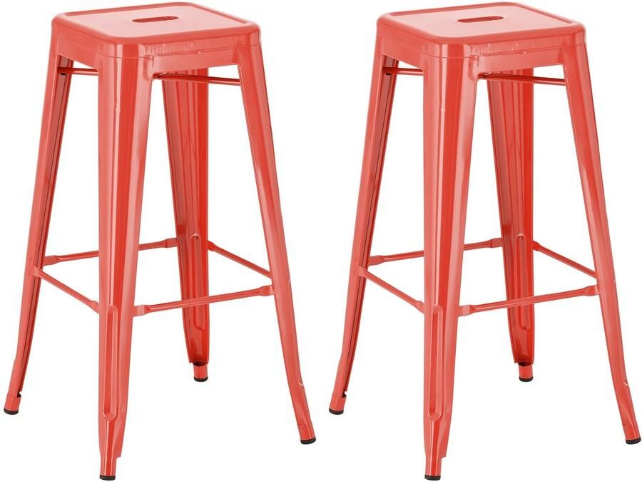Set van 2 Barkrukken Hoge Krukken Stapelbaar Ruimtebesparend Ontwerp