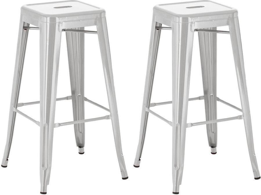 Set van 2 Barkrukken Hoge Krukken Stapelbaar Ruimtebesparend Ontwerp