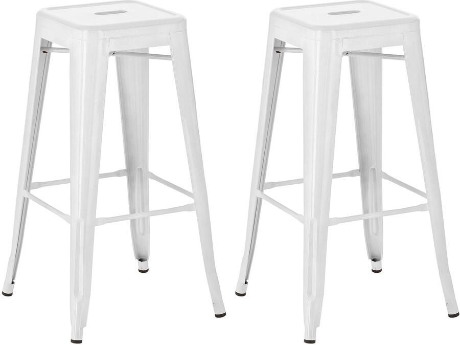 Set van 2 Barkrukken Hoge Krukken Stapelbaar Ruimtebesparend Ontwerp