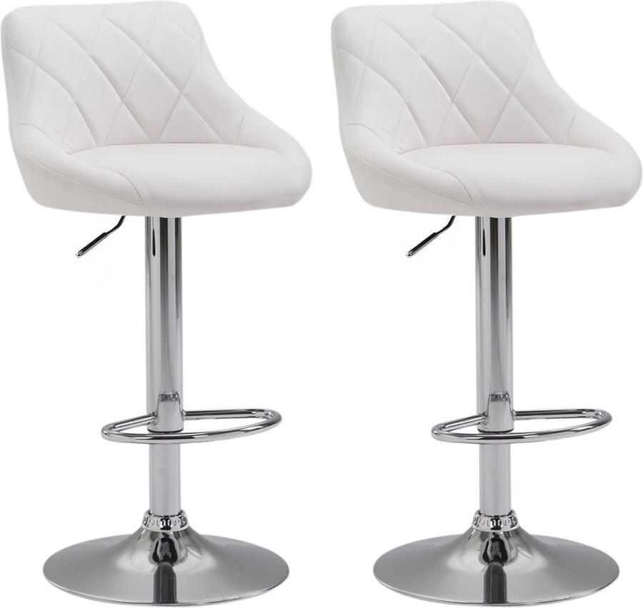 Set van 2 Barkrukken Stijlvolle Krukken In Hoogte Verstelbaar met 360° Draaifunctie