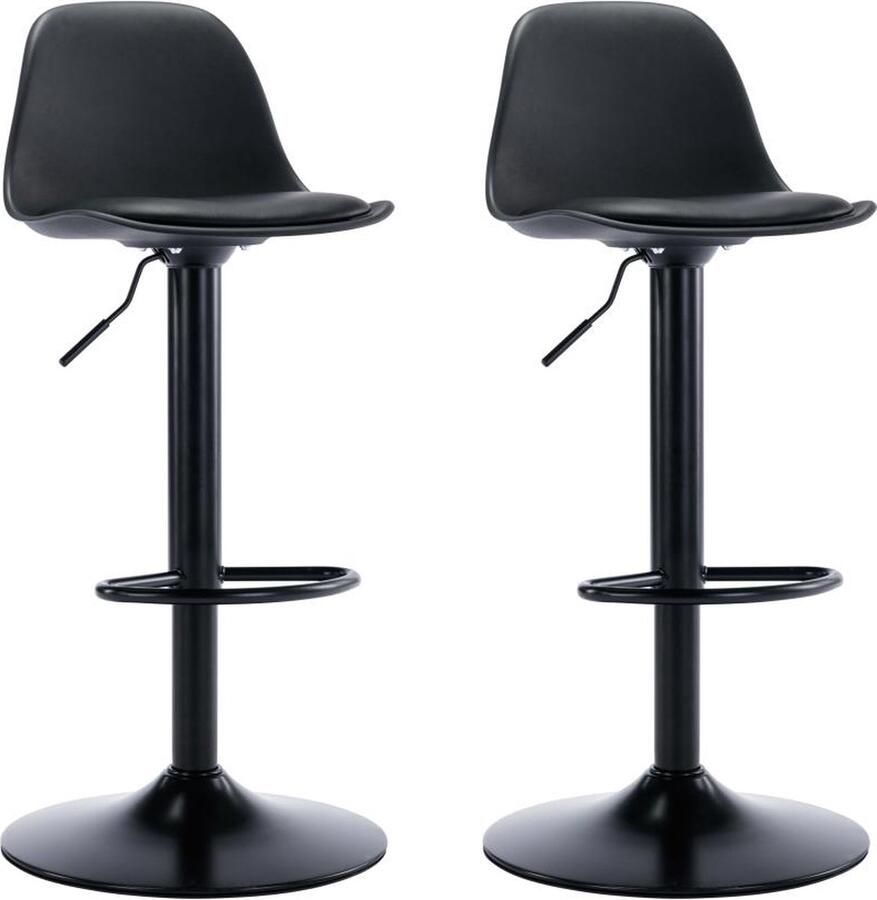 Vente-unique Set van 2 barkrukken van polypropyleen en metaal Zwart XAFI L 41 cm x H 101.5 cm x D 39 cm - Foto 3