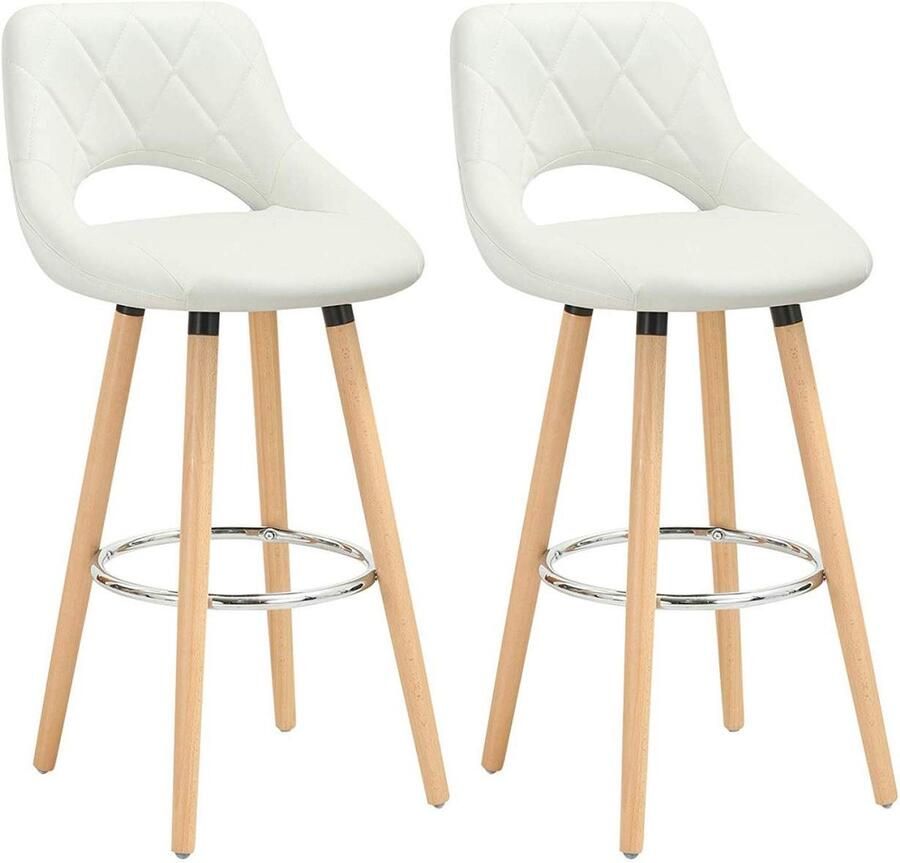 Rootz Living Rootz Set van 2 barstoelen Tegenkrukken Hoge stoelen Ergonomische ondersteuning Eenvoudige montage Duurzaam ontwerp 43 cm x 40 cm x 96 cm