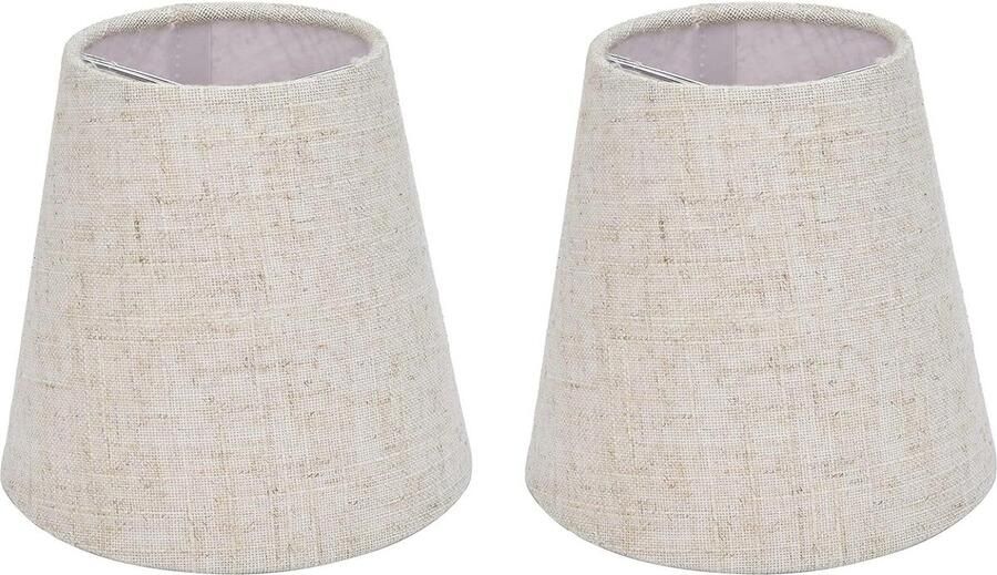 Set van 2 Beige Bell Lamp Shades Clip on voor Floor Hanglamp Vervanging met Kroonluchter Shades Light Covers