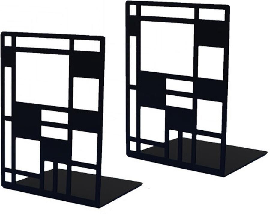 Set van 2 Boekensteun Boekenstandaard – Boekenhouder Multifunctioneel Inzetbaar Zwart Verdelers Voor Planken Kantoor Bibliotheek Huis en School metaal 120*100*163mm