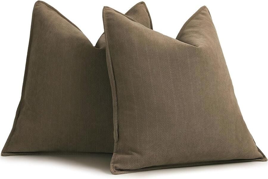 Set van 2 Chenille Kussenhoezen Luxe Decoratieve Kussens voor Sofa en Bed