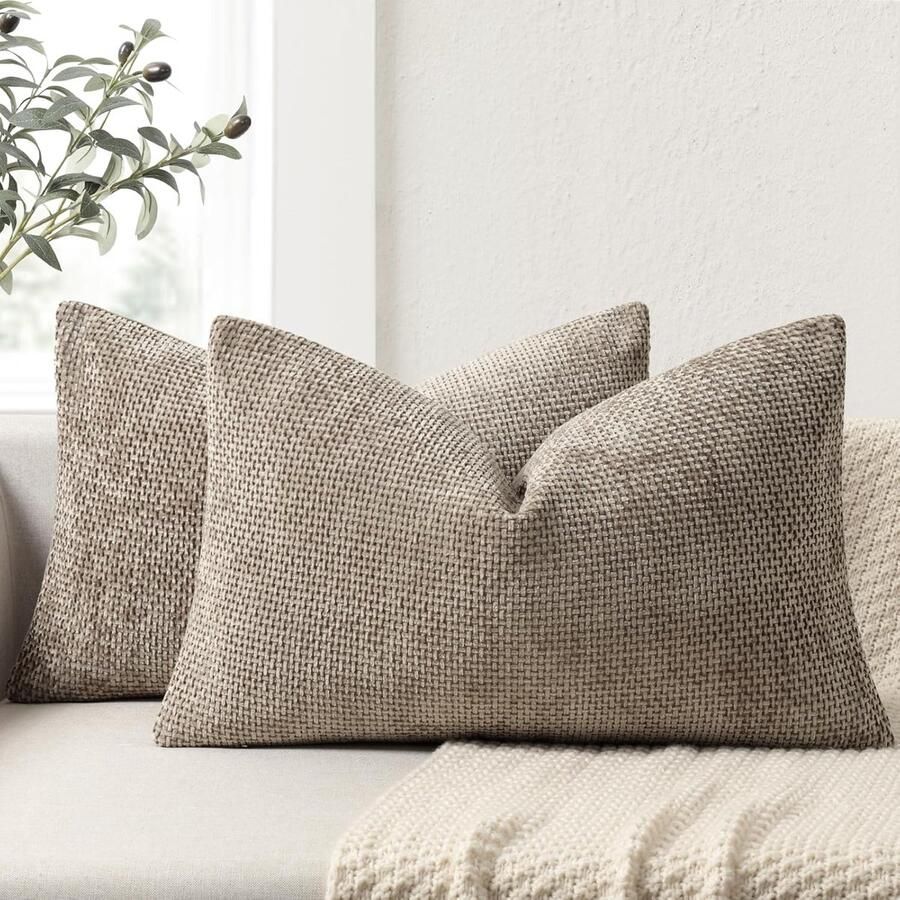 Set van 2 Chenille Kussenslopen Decoratieve Kussenhoezen voor Bank en Woonkamer 30x50