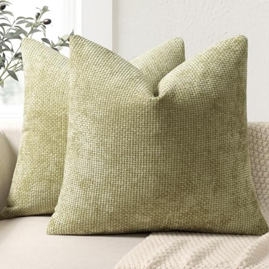 Set van 2 Chenille Kussenslopen voor Sofa of Bank – Decoratieve Kussenhoezen voor Woonkamer en Slaapkamer