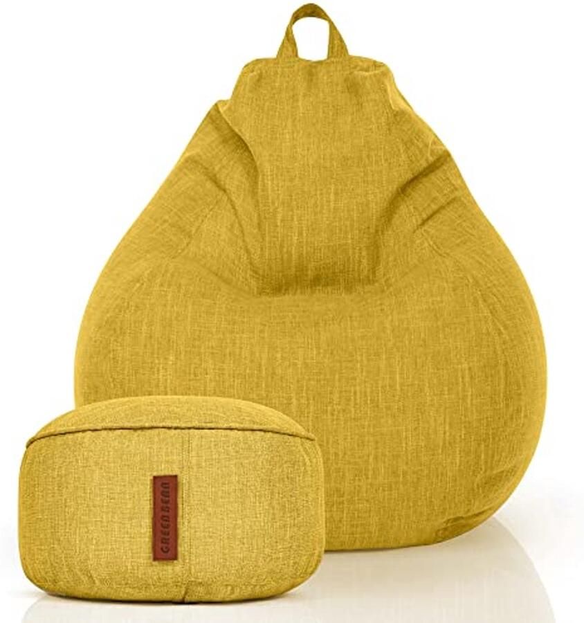 Set van 2 comfortabele indoor zitzakken en krukken veelzijdige voetenbank en loungestoel