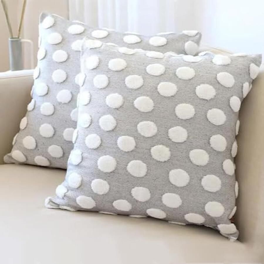 Set van 2 Decoratieve Kussenhoezen 45 x 45 cm – Boho Kussenhoezen voor Bank of Slaapkamer