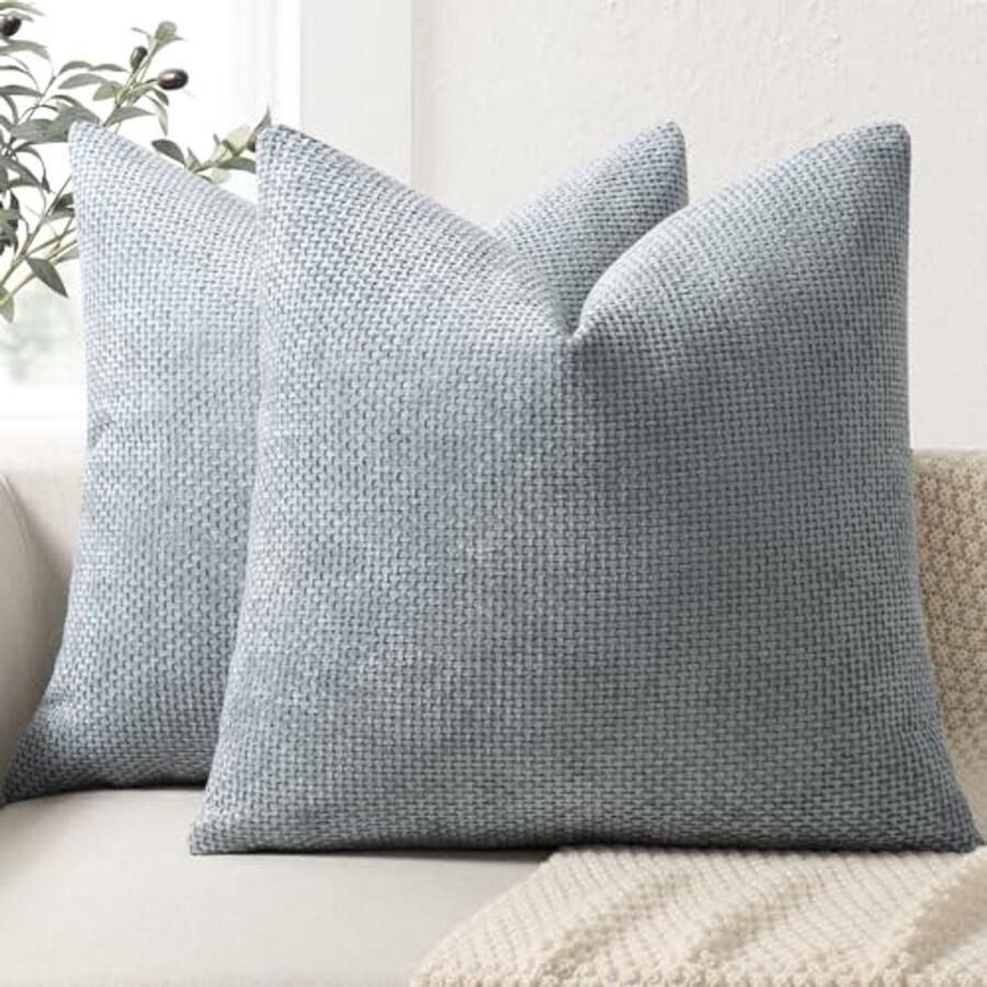 Set van 2 Decorative Kussenslopen 50x50 Chenille Luxe Kussenhoezen voor Sofa en Bed