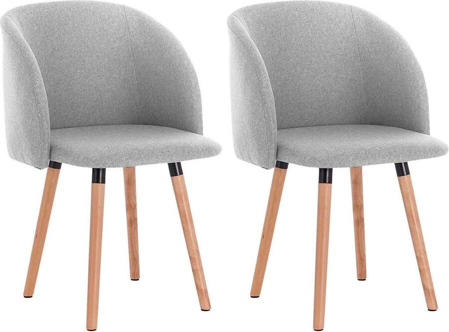 Rootz Living Rootz Set van 2 eetkamerstoelen Accentstoelen Gestoffeerde stoelen Ergonomisch ontwerp 84 cm x 47 cm x 38 cm