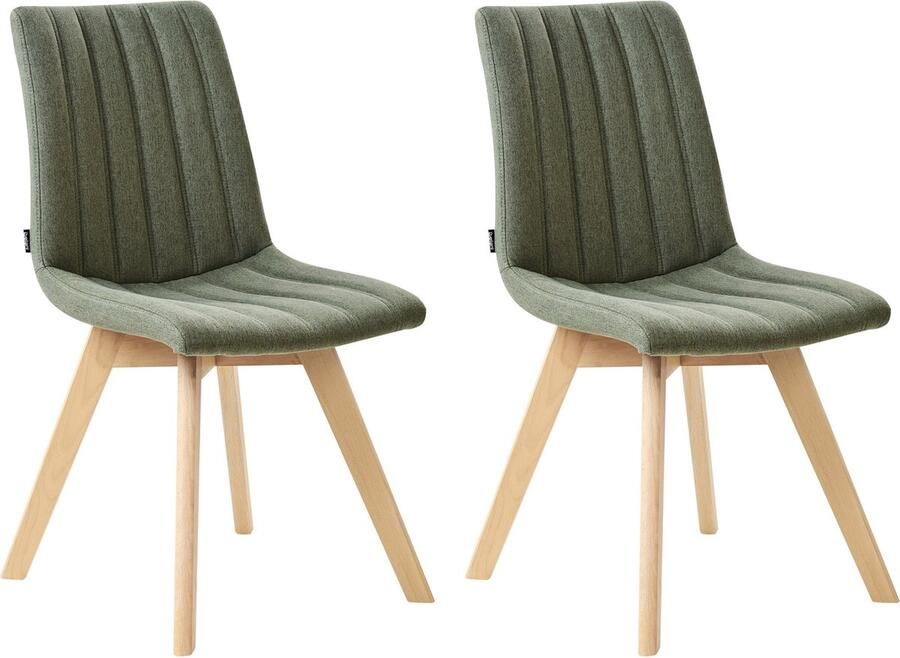 Beliani CALGARY Eetkamerstoel set van 2 Donkergroen Polyester