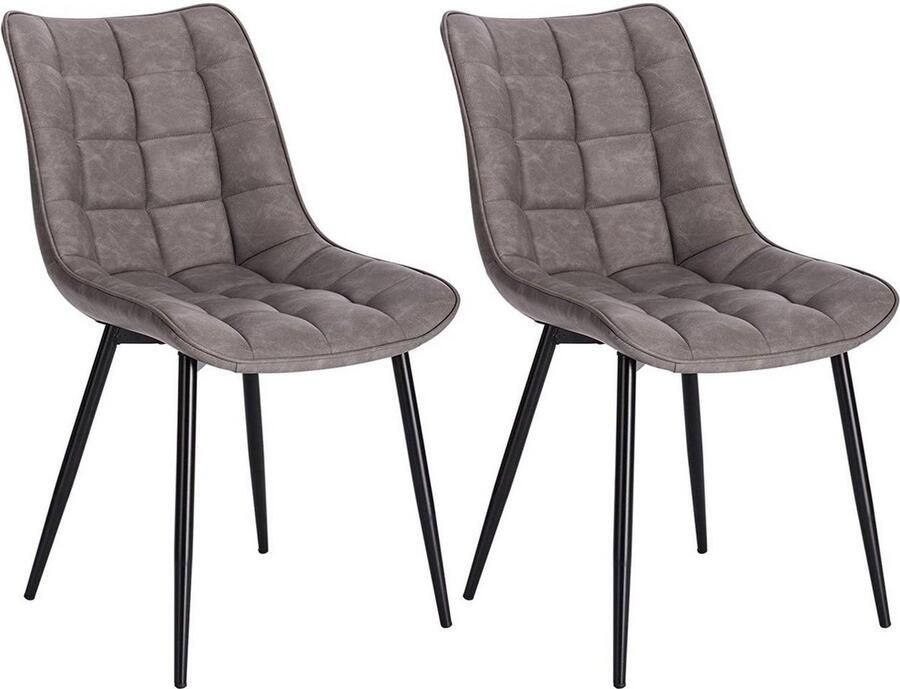 Rootz Living Rootz Set van 2 eetkamerstoelen Elegante zitting Comfortabele stoelen Kunstleer Ergonomisch en duurzaam Antislip 46 x 40 5 cm zitting