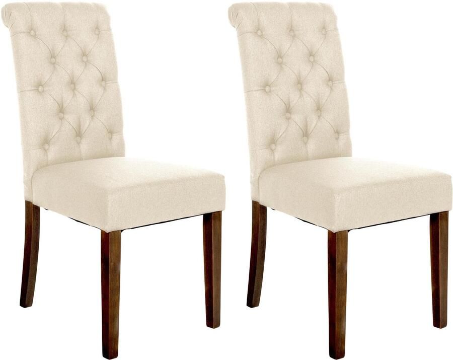 Set van 2 Eetkamerstoelen Keukenstoelen Comfortabele Fluwelen Bekleding