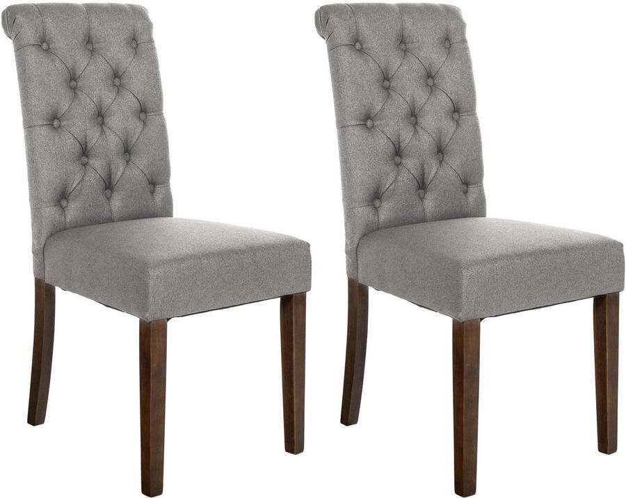 Set van 2 Eetkamerstoelen Keukenstoelen Comfortabele Fluwelen Bekleding