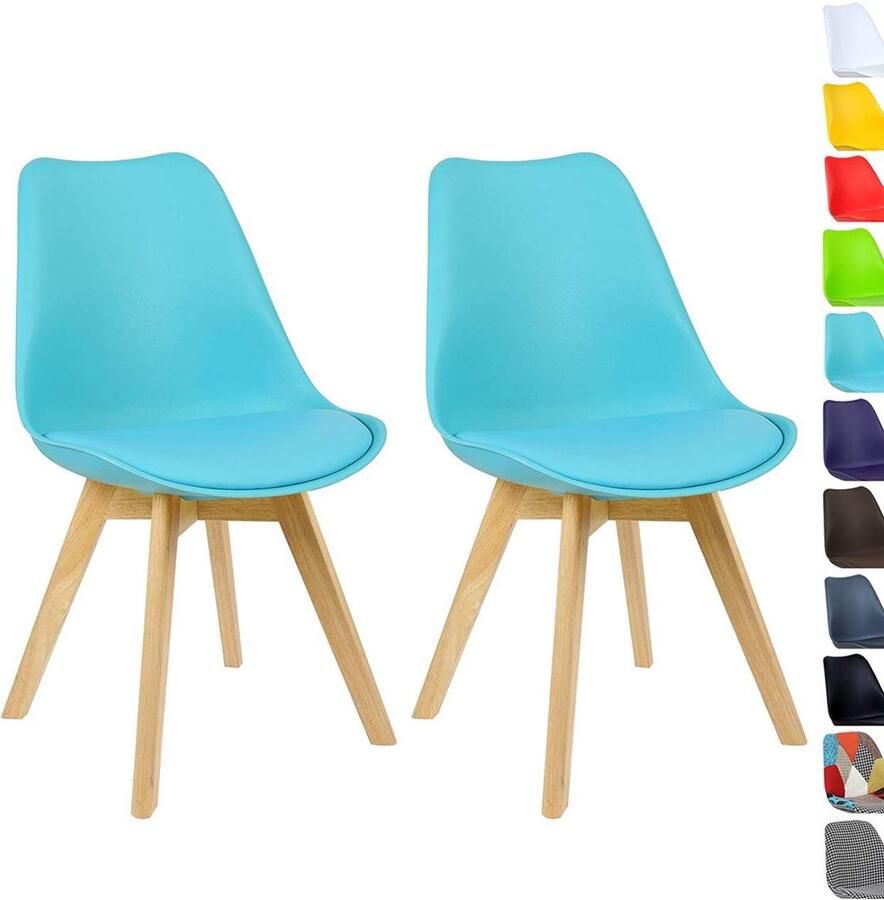 Rootz Living Rootz Set van 2 Eetkamerstoelen Keukenstoelen Comfortabele zitplaatsen Ergonomisch ontwerp duurzame constructie vloerbescherming 48 cm x 42 cm x 82 cm