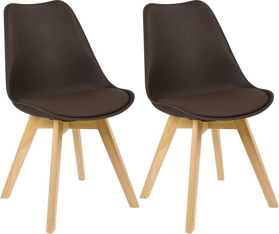 Rootz Living Rootz Set van 2 Eetkamerstoelen Keukenstoelen Comfortabele zitplaatsen Schuim met hoge dichtheid Duurzame constructie Antislipmatten 48 cm x 42 cm x 82 cm