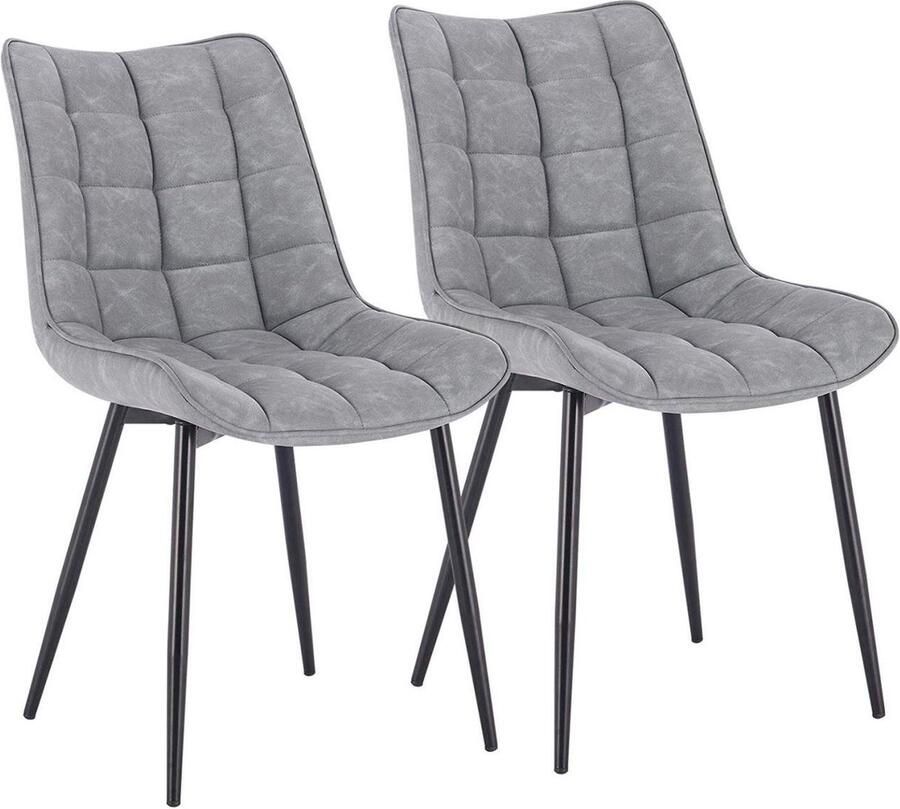 Rootz Living Rootz Set van 2 eetkamerstoelen keukenstoelen kunstleren zitting comfortabel en duurzaam veelzijdig en vloerveilig 46 cm x 40 5 cm x 85 5 cm