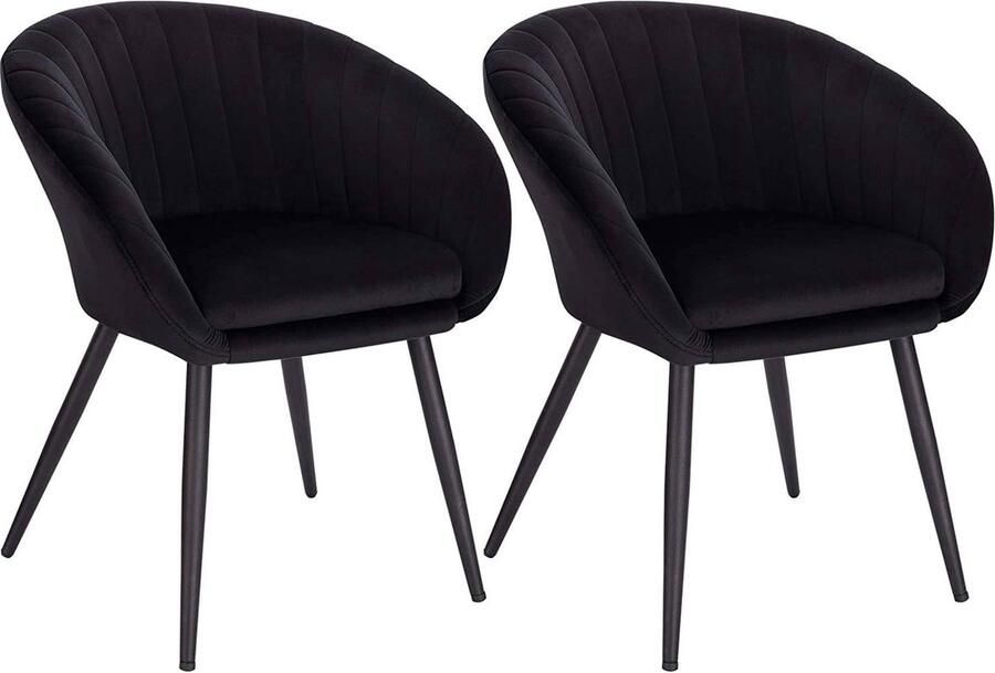 Rootz Living Rootz set van 2 eetkamerstoelen met fluweel beklede stoelen stijlvol en comfortabel metalen constructie 40 5 cm x 40 cm x 77 5 cm