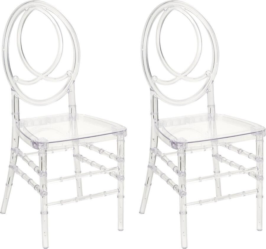 Beliani MIDWAY Eetkamerstoel set van 2 Transparant Plastic