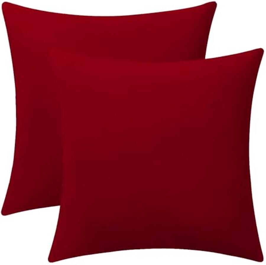Set van 2 Effen Fluwelen Sierkussenhoezen 18x18 Decoratieve Kussenslopen voor de Bank