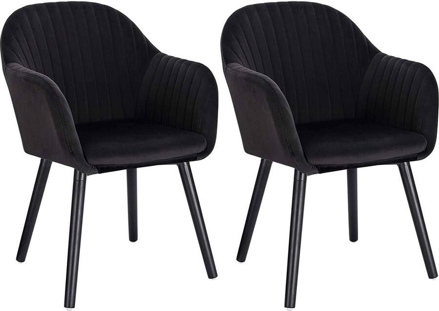 Rootz Living Rootz set van 2 ergonomische eetkamerstoelen met fluweel beklede stoelen comfortabele zitting duurzame constructie eenvoudige montage 81 cm x 40 cm x 42 cm