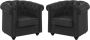 Set van 2 fauteuils van buffelleer CHESTERFIELD Zwart L 82 cm x H 72 cm x D 78 cm - Thumbnail 1