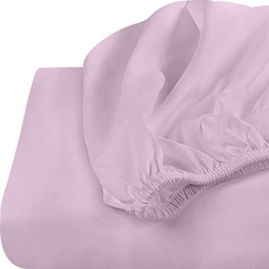 Set van 2 Fitted Sheets 35 cm voor Dikke Matrassen 160 x 200 cm Lavendelkleurige Microfiber