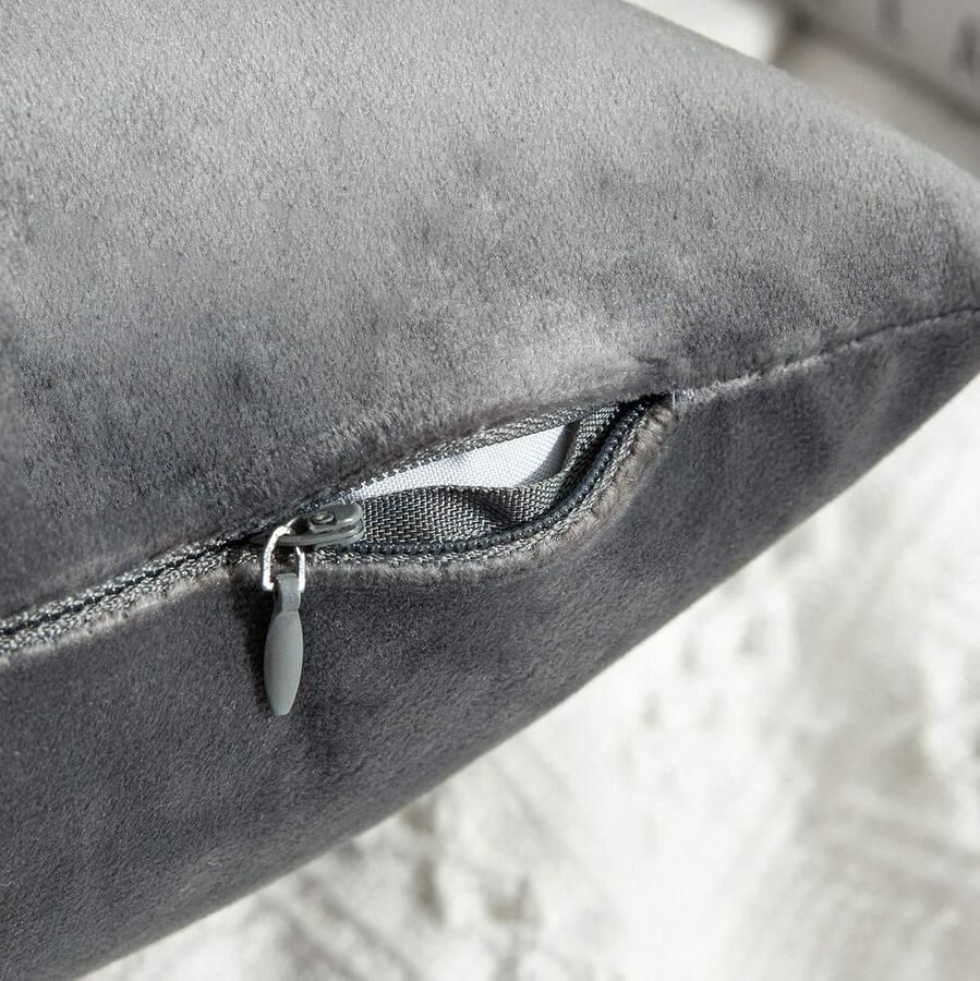 Set van 2 Fluwelen Sierkussenhoezen voor Bank Slaapkamer en Auto met Verborgen Rits