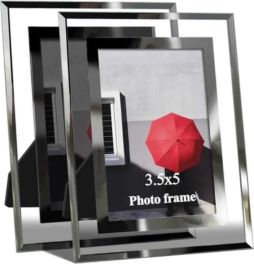 Set van 2 glazen fotolijsten voor tafel 9 x 11 cm