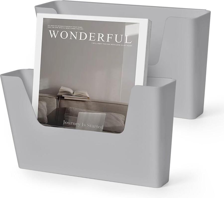 Set van 2 grijze zelfklevende vijlhouders