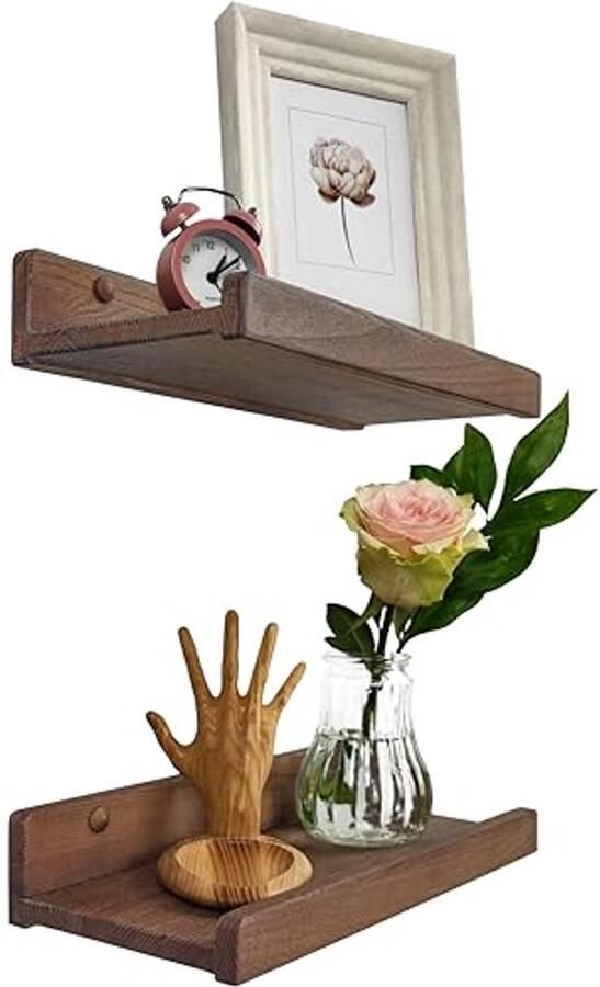 Set van 2 handgemaakte zwevende wandplanken 30 cm voor woonkamer badkamer keuken en slaapkamer