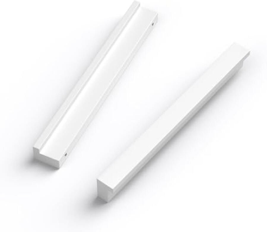 Set van 2 handgrepen 128 mm witte meubelgrepen voor kast deur en lade