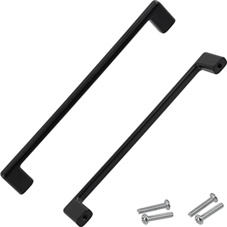 Set van 2 handgrepen voor meubels afstand 128 mm kastdeuren en lades moderne decoratie metaal mat zwart