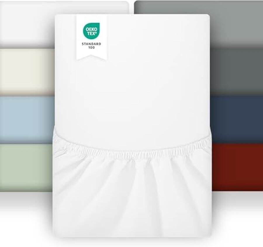 Set van 2 Hoeslakens 90 x 190 cm Perfect voor Dikke Matrassen Oeko-Tex Gecertificeerd Geborstelde Microvezel