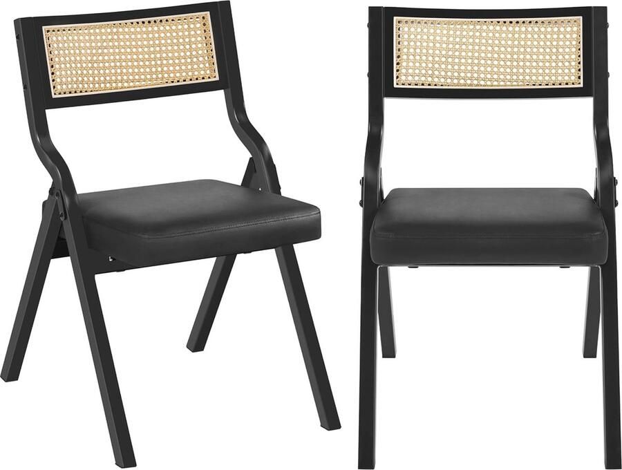Set van 2 Inklapbare Rotanstoelen voor Eetkamer en Woonkamer Tijdloos en Praktisch