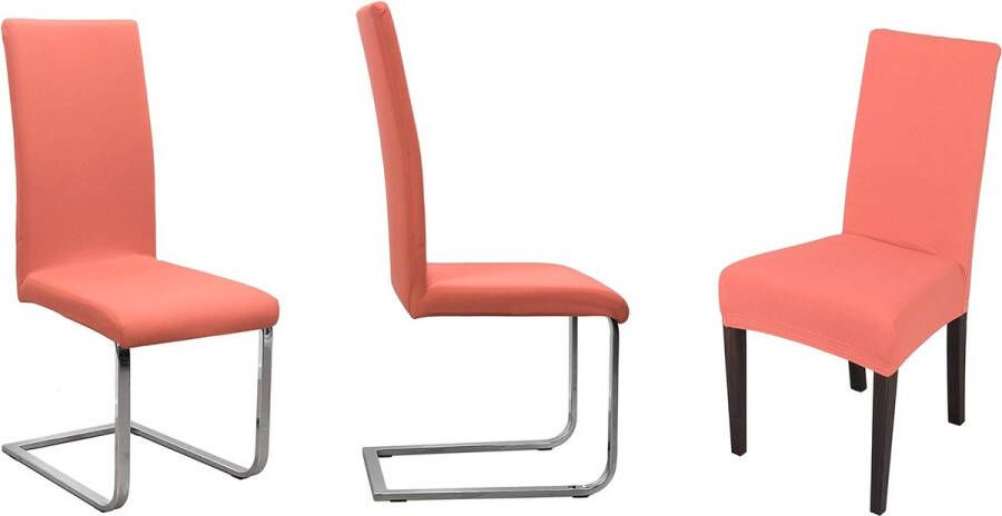Set van 2 jersey stoelhoezen (kleur naar keuze) elastische uni stretch hoes van katoen bi-elastisch Flamingo