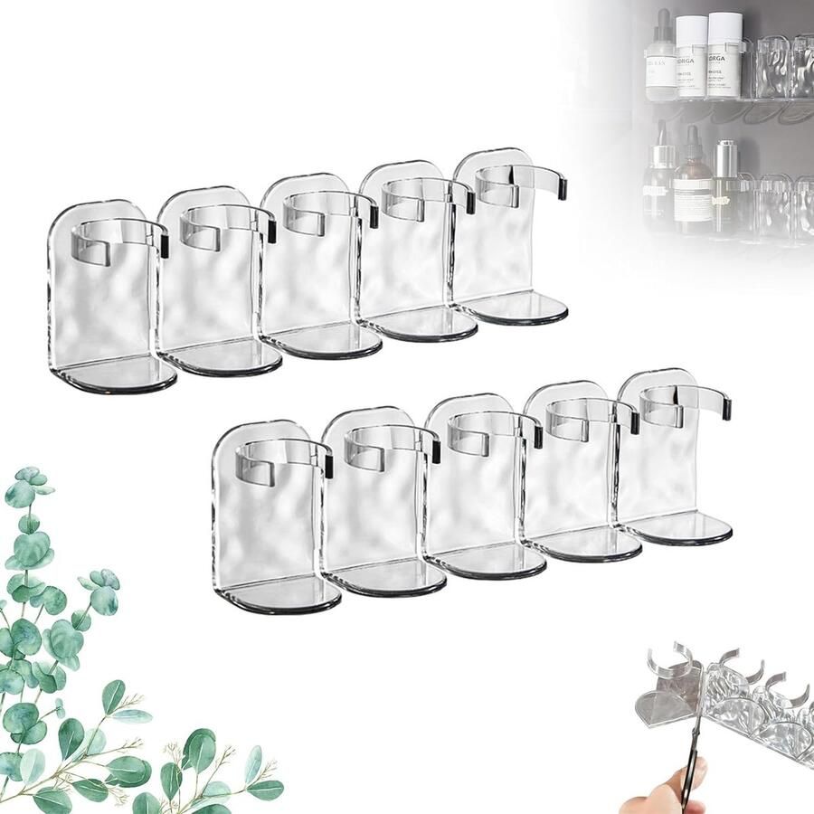 Set van 2 kunststof rij-wandplanken prikvrije wandgemonteerde opberghaken op maat gesneden rijen wandplank prikvrije wandhaken beschadigen de muur niet voor keukens en badkamers