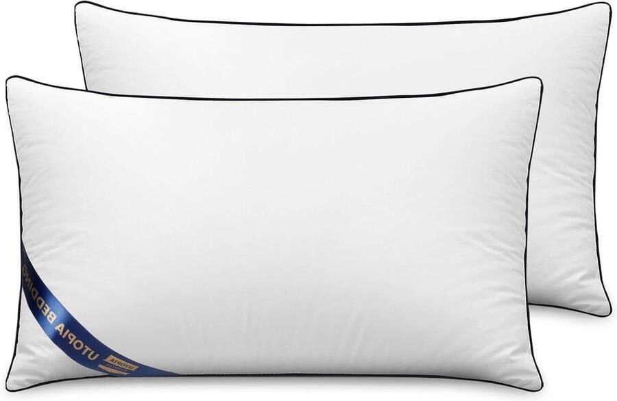 Set van 2 Kussens 30 x 50 cm Kussenvulling Voor bed en als sierkussen (Wit)