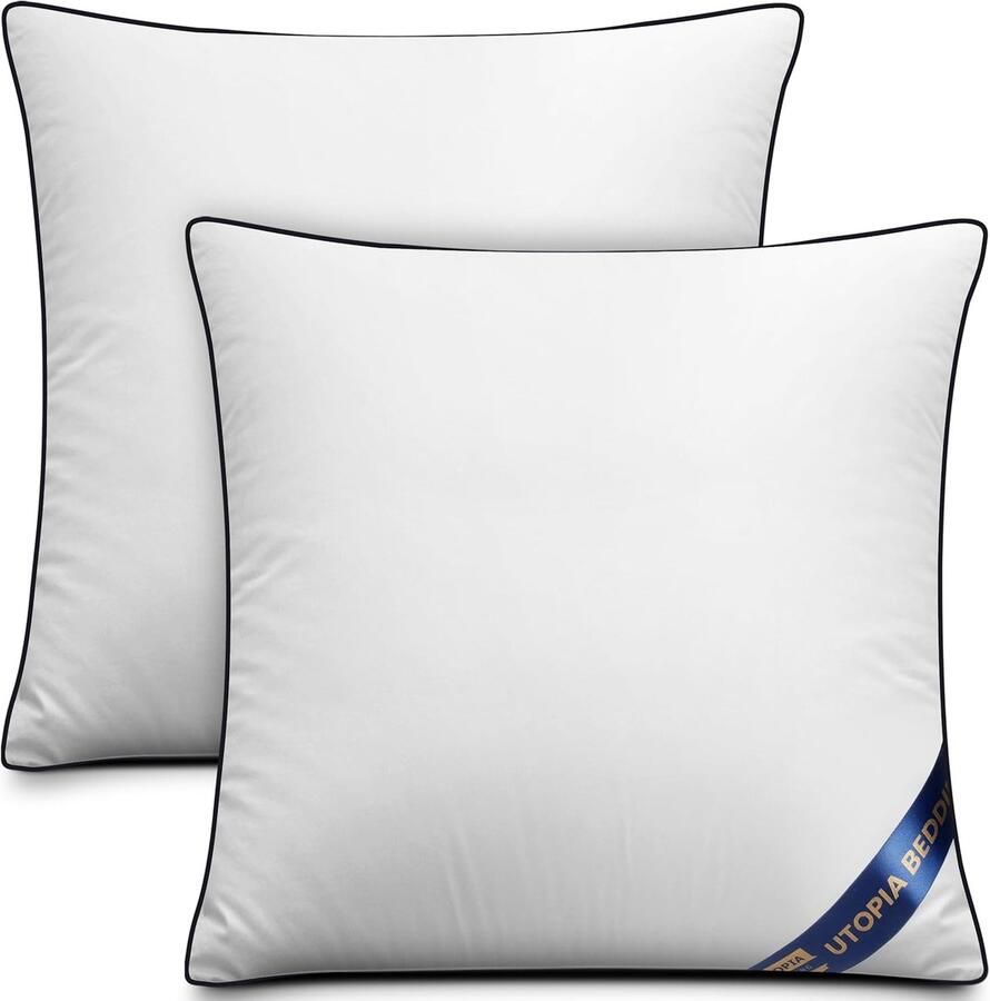 Set van 2 Kussens 45 x 45 cm voor Bed en Bank Sierkussens met Comfortabele Vulling